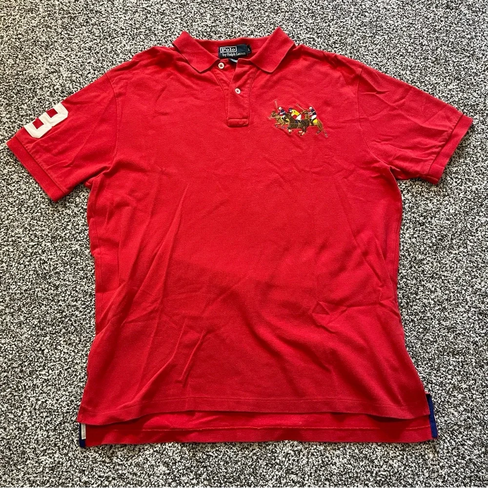 Vintage Rare Polo Ralph Lauren #3 Big Jockey Riders 3 Pony Color Embroidered L‎